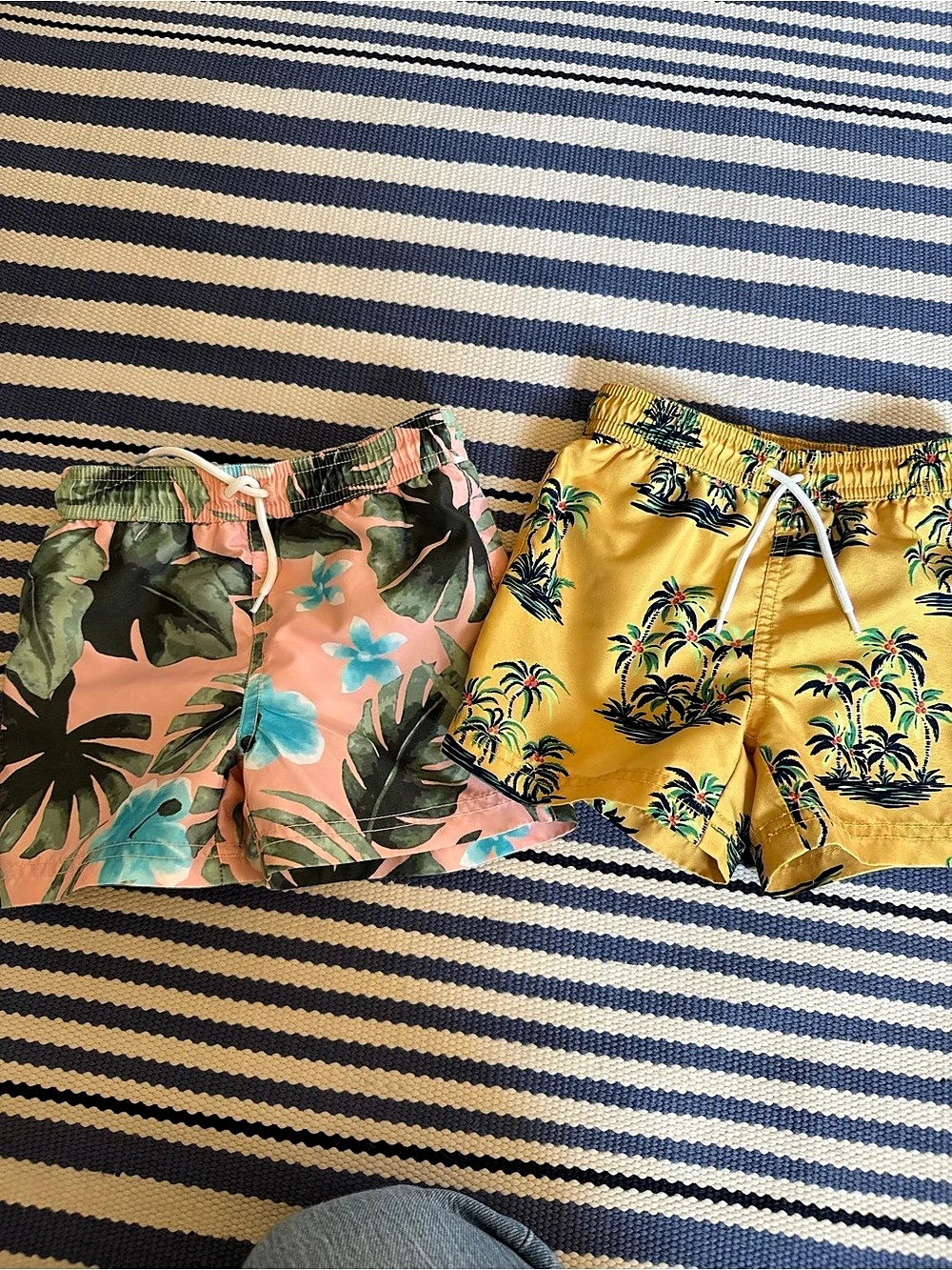 Janie and jack Palm Fronds Swim Trunks Set Yellow & Green Floral